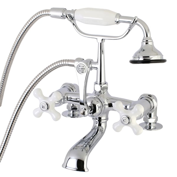 Deck-Mount Clawfoot Tub Faucet, Polished Chrome, Deck Mount
