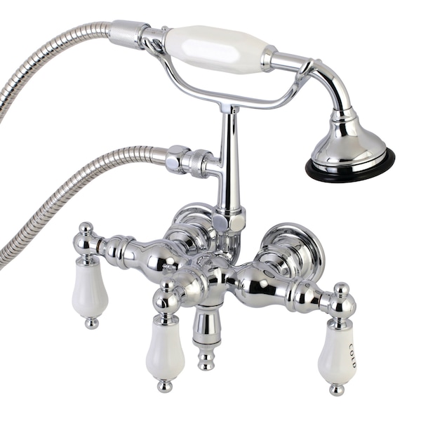 Wall-Mount Clawfoot Tub Faucet, Polished Chrome, Tub Wall Mount