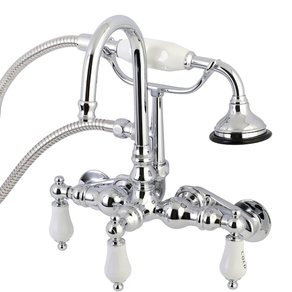Wall-Mount Clawfoot Tub Faucet, Polished Chrome, Tub Wall Mount