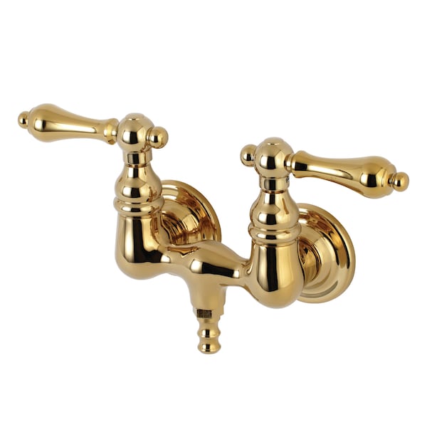 Wall-Mount Clawfoot Tub Faucet, Polished Brass, Tub Wall Mount