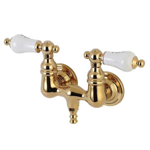 Wall-Mount Clawfoot Tub Faucet, Polished Brass, Tub Wall Mount