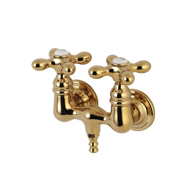 Wall-Mount Clawfoot Tub Faucet, Polished Brass, Tub Wall Mount