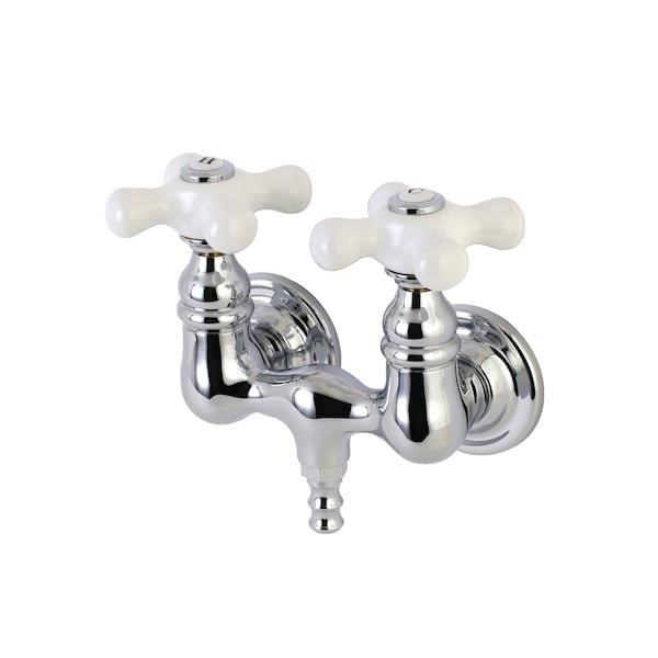 Wall-Mount Clawfoot Tub Faucet, Polished Chrome, Tub Wall Mount
