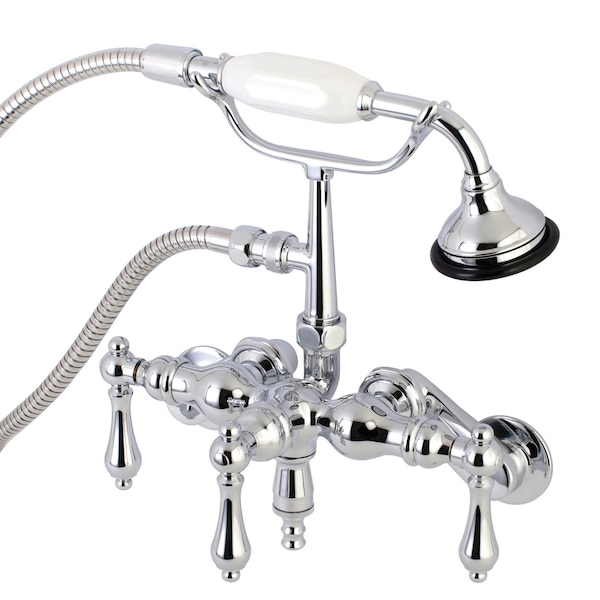 Wall-Mount Clawfoot Tub Faucet, Polished Chrome, Tub Wall Mount