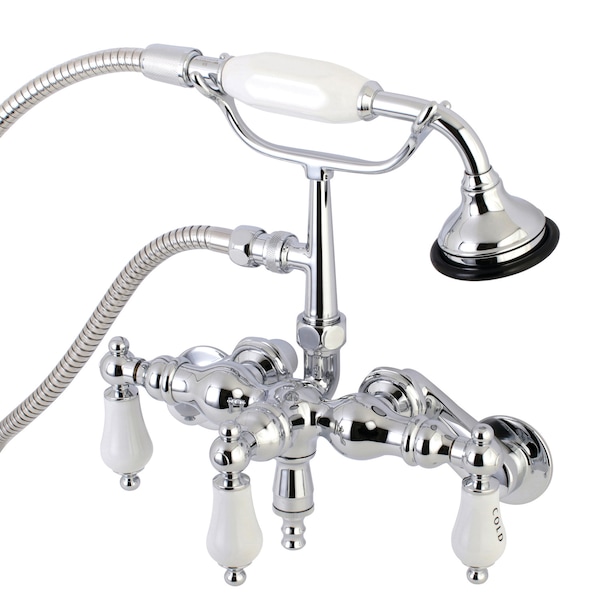 Wall-Mount Clawfoot Tub Faucet, Polished Chrome, Tub Wall Mount