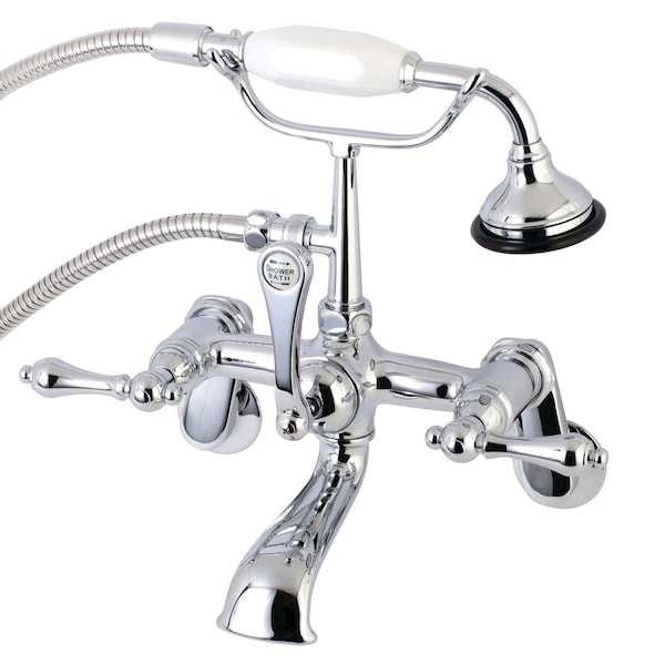 Wall-Mount Clawfoot Tub Faucet, Polished Chrome, Tub Wall Mount
