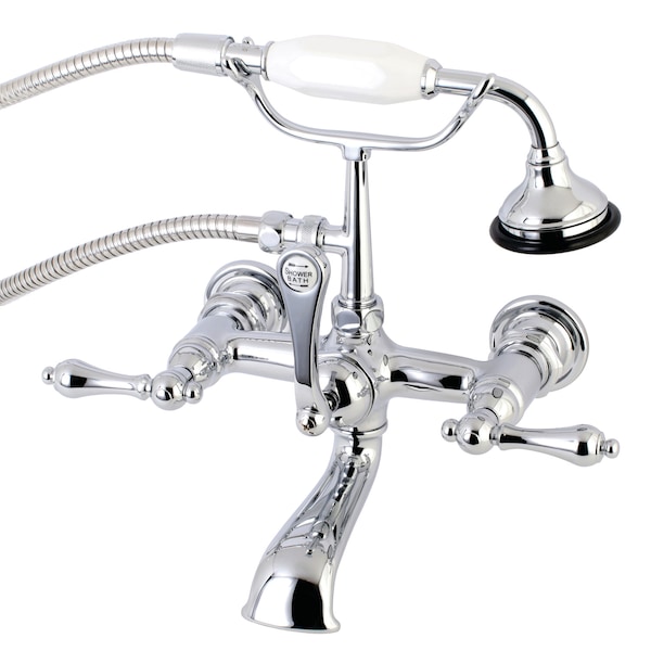 Wall-Mount Clawfoot Tub Faucet, Polished Chrome, Tub Wall Mount
