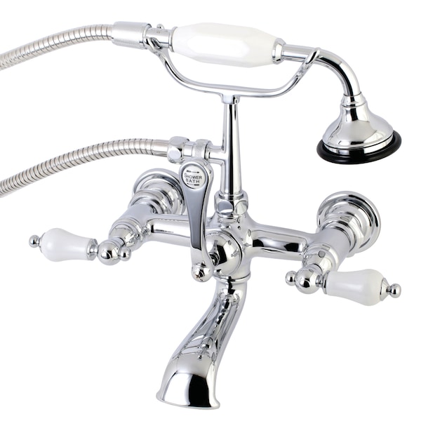 Wall-Mount Clawfoot Tub Faucet, Polished Chrome, Tub Wall Mount