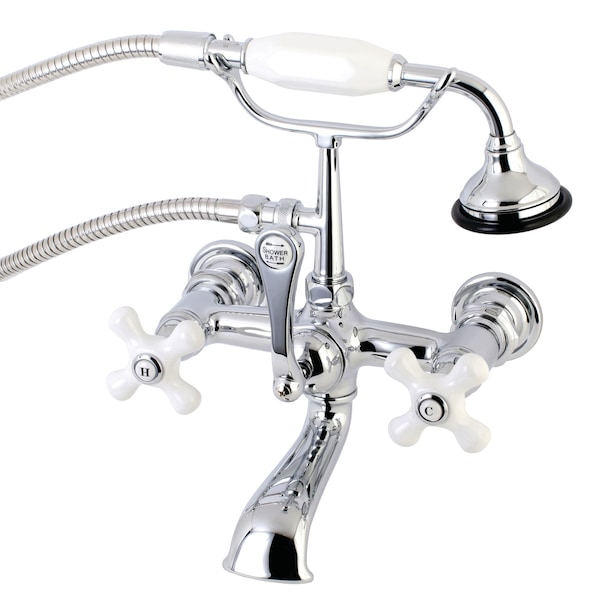 Wall-Mount Clawfoot Tub Faucet, Polished Chrome, Tub Wall Mount