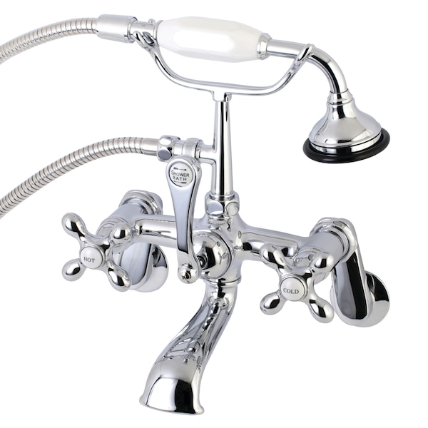 Wall-Mount Clawfoot Tub Faucet, Polished Chrome, Tub Wall Mount