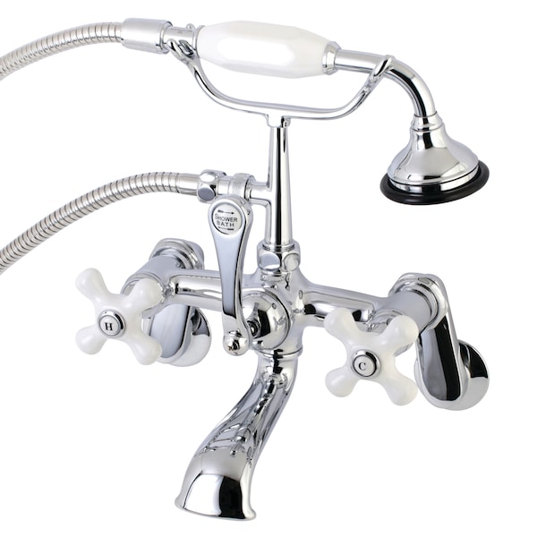Wall-Mount Clawfoot Tub Faucet, Polished Chrome, Tub Wall Mount
