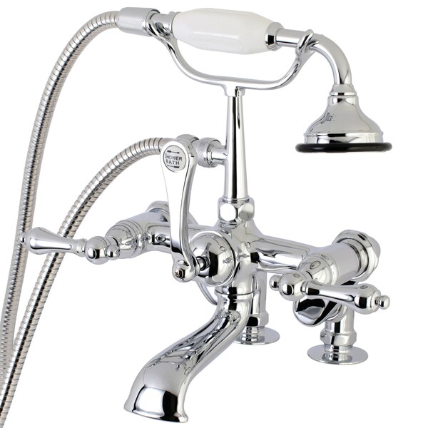 Deck-Mount Clawfoot Tub Faucet, Polished Chrome, Deck Mount