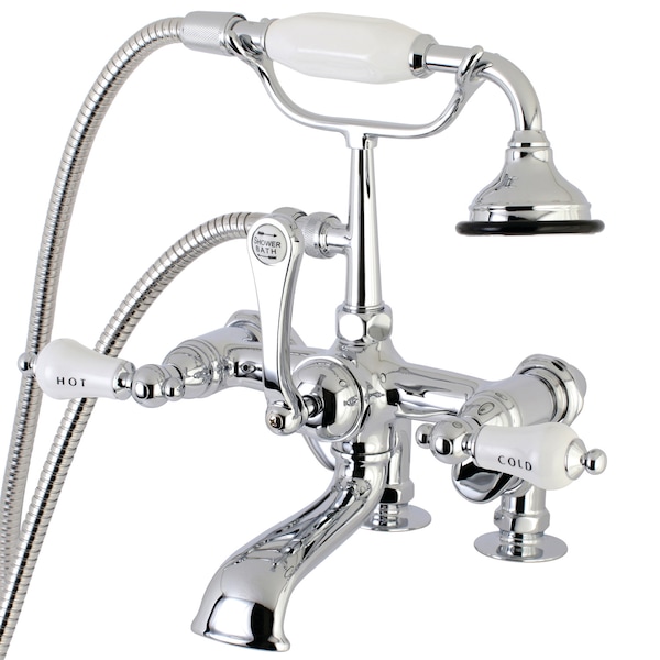 Deck-Mount Clawfoot Tub Faucet, Polished Chrome, Deck Mount