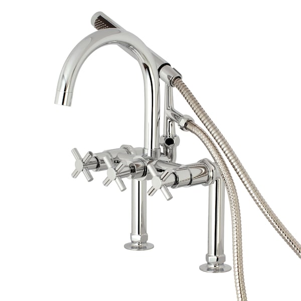 Deck-Mount Clawfoot Tub Faucet, Polished Chrome, Deck Mount
