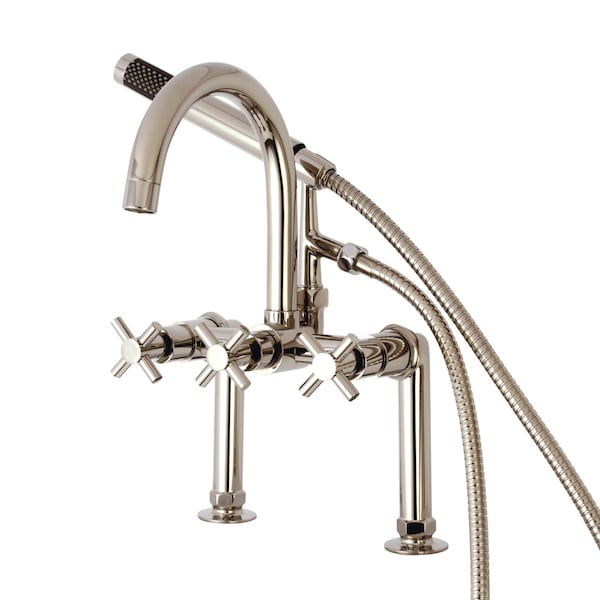 Deck-Mount Clawfoot Tub Faucet, Polished Nickel, Deck Mount