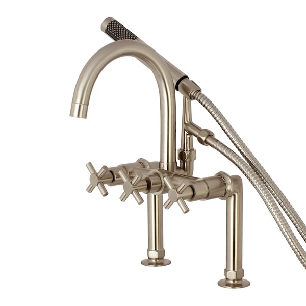 Deck-Mount Clawfoot Tub Faucet, Brushed Nickel, Deck Mount