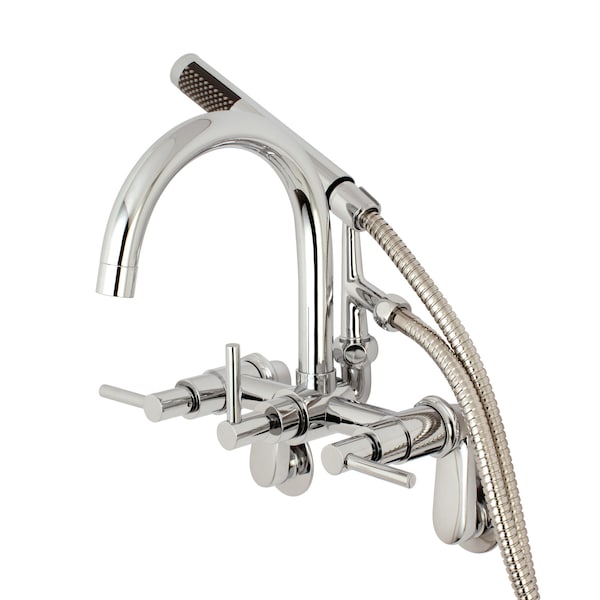 Wall-Mount Clawfoot Tub Faucet, Polished Chrome, Tub Wall Mount