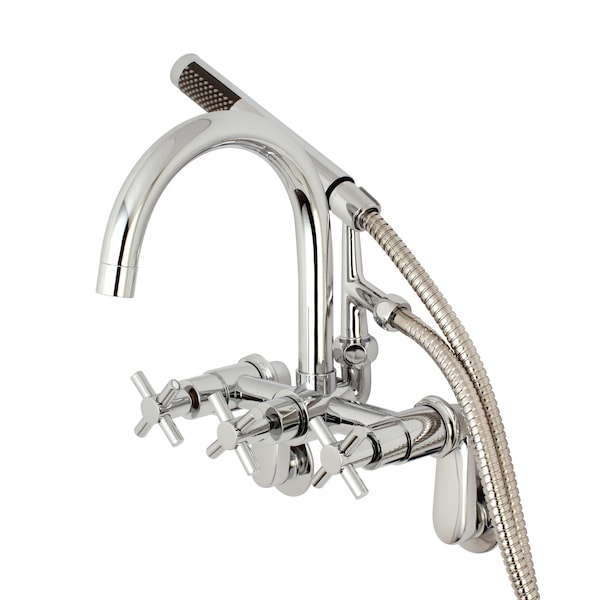 Wall-Mount Clawfoot Tub Faucet, Polished Chrome, Tub Wall Mount