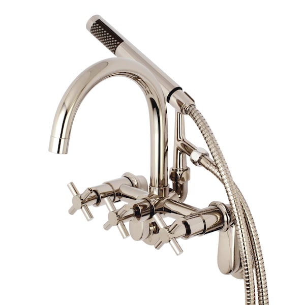 Wall-Mount Clawfoot Tub Faucet, Polished Nickel, Tub Wall Mount