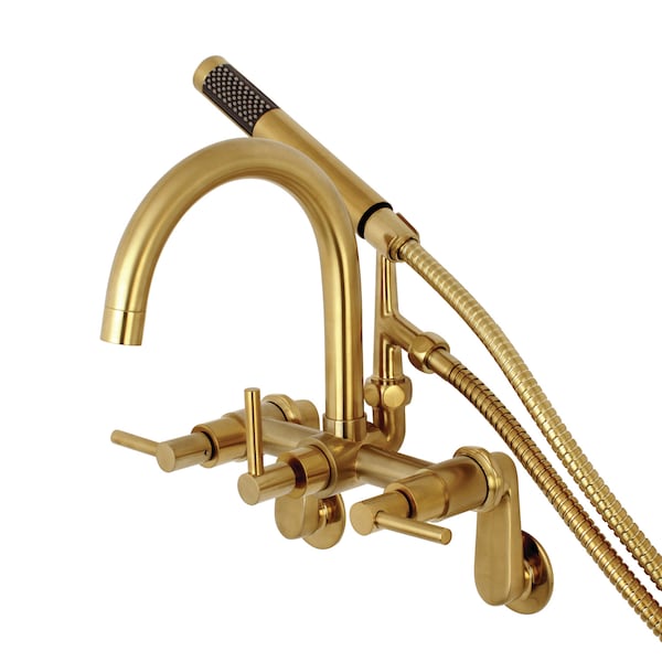 Wall-Mount Clawfoot Tub Faucet, Brushed Brass, Tub Wall Mount