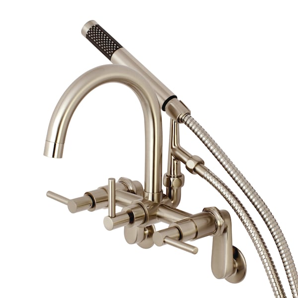 Wall-Mount Clawfoot Tub Faucet, Brushed Nickel, Tub Wall Mount