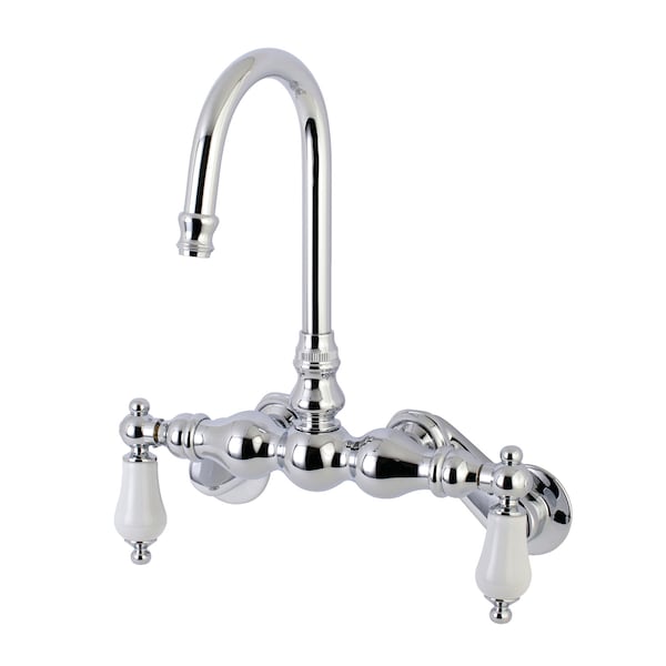 Wall-Mount Clawfoot Tub Faucet, Polished Chrome, Tub Wall Mount