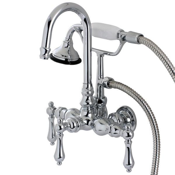 Wall-Mount Clawfoot Tub Faucet, Polished Chrome, Tub Wall Mount