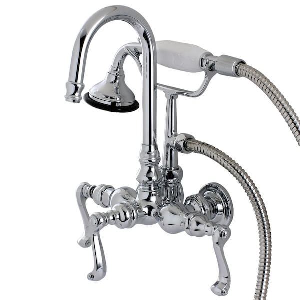 Wall-Mount Clawfoot Tub Faucet, Polished Chrome, Tub Wall Mount