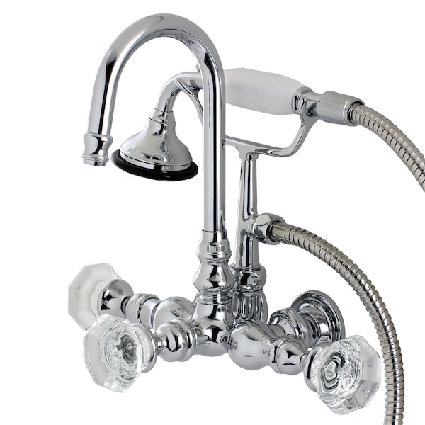 Wall-Mount Clawfoot Tub Faucet, Polished Chrome, Tub Wall Mount