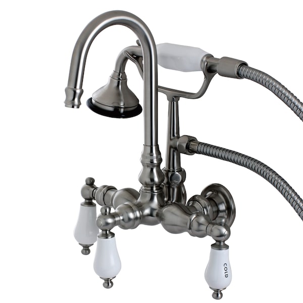 Wall-Mount Clawfoot Tub Faucet, Brushed Nickel, Tub Wall Mount