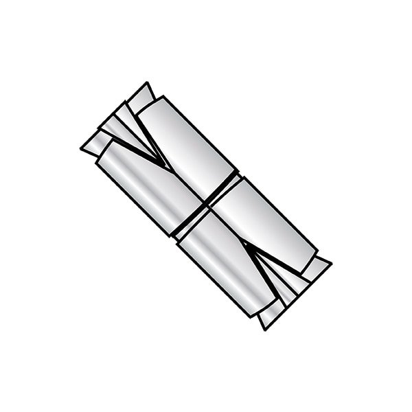 Double Lag Shield, 3/4" Dia, Alloy Steel Zinc Plated, 10 PK