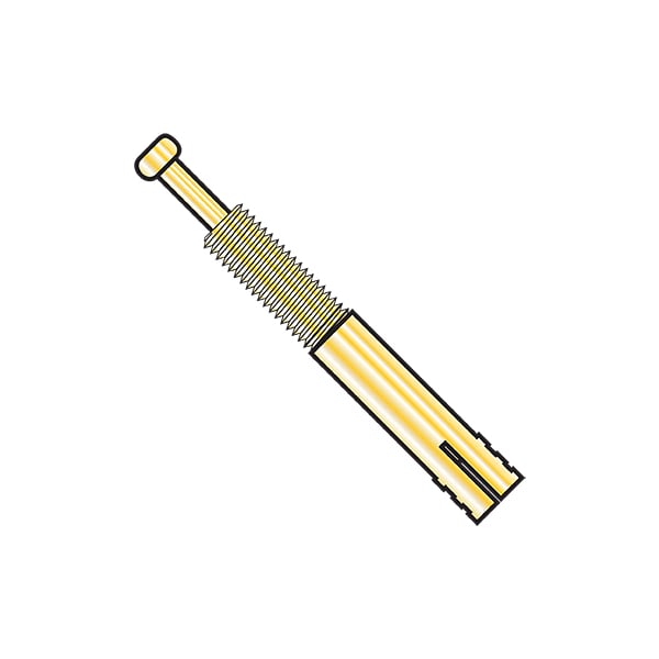 Long Lag Shield, 3/8" Dia, 3-1/2" L, Alloy Steel Zinc Yellow, 100 PK