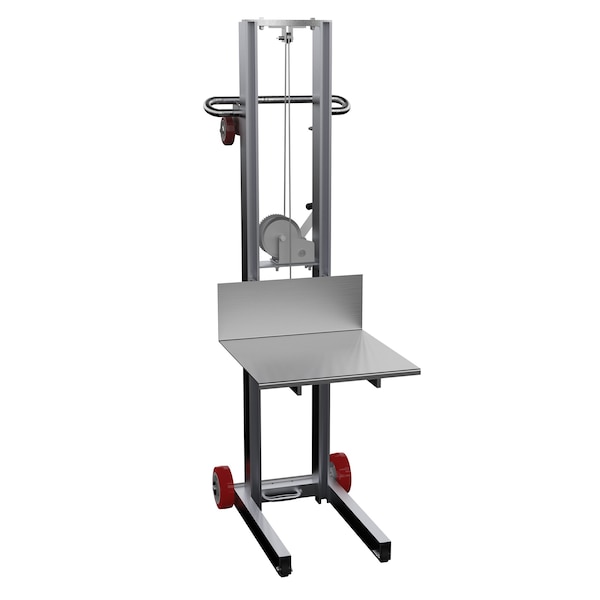 Manual Platform Lift Truck, Manual, 400 lb Load Capacity, Hand Winch Lift Control