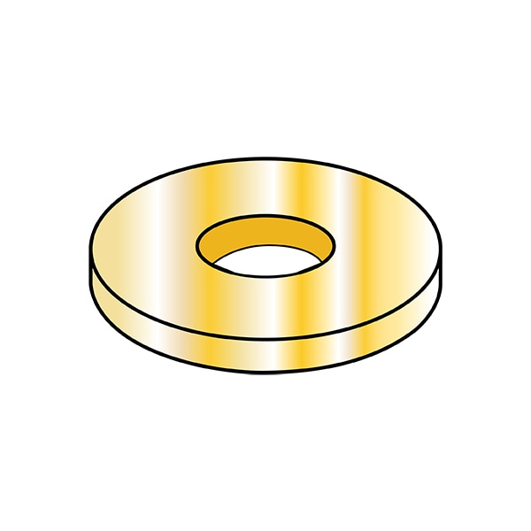 Flat Washer, For Screw Size #10 , Steel Cadmium Yellow Finish, 5000 PK