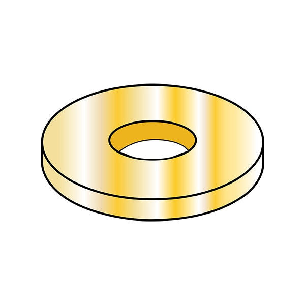 Flat Washer, For Screw Size #10 , Steel Cadmium Yellow Finish, 5000 PK