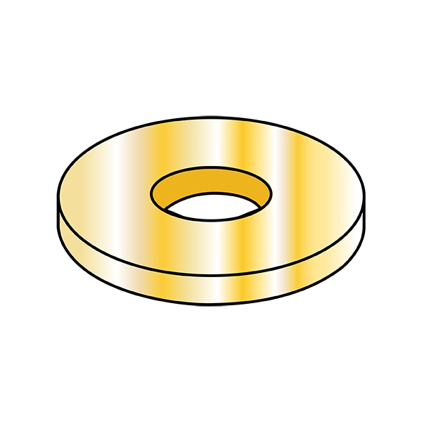 Flat Washer, For Screw Size #10 , Steel Cadmium Yellow Finish, 2000 PK