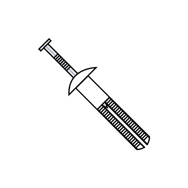 Nail Drive Anchor, 1/4" Dia., 3" L, Nylon 100 PK