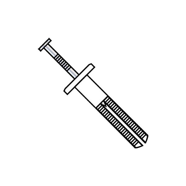 Nail Drive Anchor, 3/16" Dia., 1" L, Nylon 100 PK