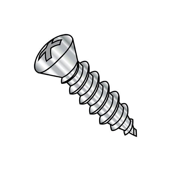 Self-Drilling Screw, #8-15 x 3/4 in, Plain 18-8 Stainless Steel Oval Head Phillips Drive, 5000 PK