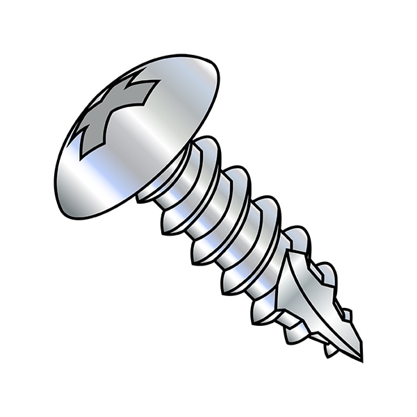 Self-Drilling Screw, #8-15 x 3/4 in, Zinc Plated Steel Truss Head Phillips Drive, 8000 PK