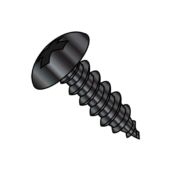 Self-Drilling Screw, #8-15 x 2 in, Black Oxide Steel Truss Head Phillips Drive, 1500 PK