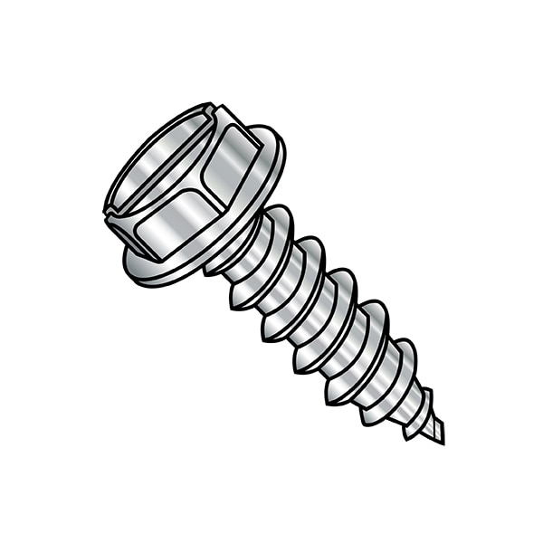 Self-Drilling Screw, #8-15 x 5/8 in, Plain 18-8 Stainless Steel Flange Hex Head External Hex Drive