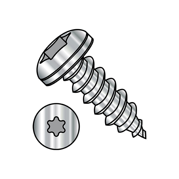 Self-Drilling Screw, #8-15 x 3/4 in, Plain 18-8 Stainless Steel Pan Head Torx Drive, 4000 PK