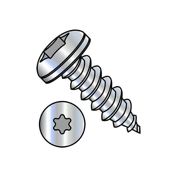 Self-Drilling Screw, #8-15 x 3/4 in, Zinc Plated Steel Pan Head Torx Drive, 8000 PK