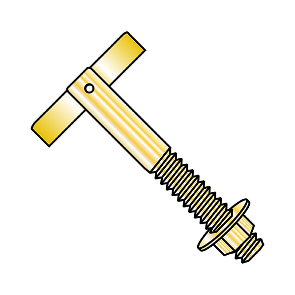 Toggle Bolt, 1-3/4" L, Steel, 100 PK