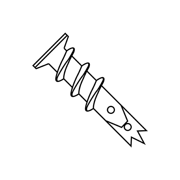 Screw Anchor, Nylon, 100 PK