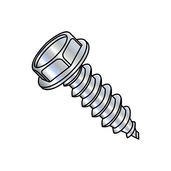Self-Drilling Screw, 5/16"-9 x 1 in, Zinc Plated Steel Flange Hex Head External Hex Drive, 1250 PK