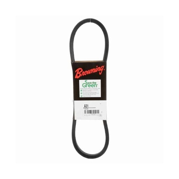 A31 Classical V-Belt, 33.2 in Outside Length, 1/2 in Top Width, 1 Ribs
