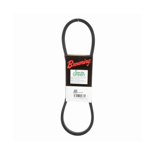 A33 Classical V-Belt, 35.2 in Outside Length, 1/2 in Top Width, 1 Ribs