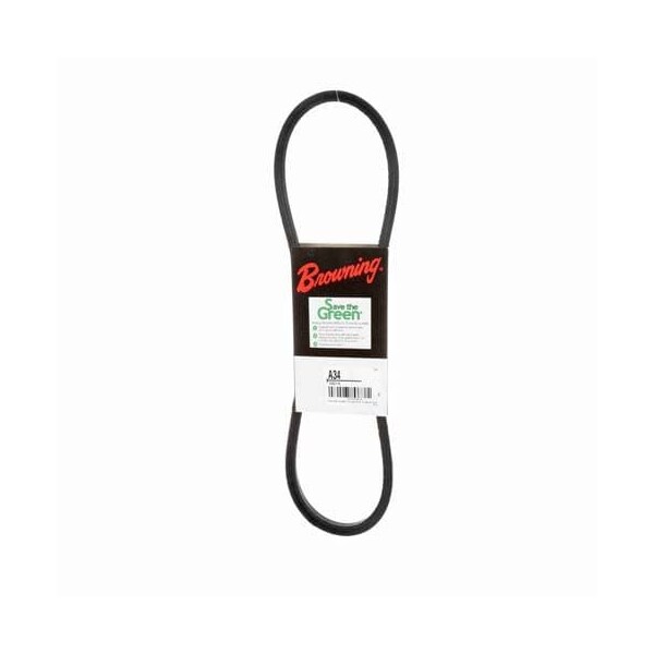 A34 Classical V-Belt, 36.2 in Outside Length, 1/2 in Top Width, 1 Ribs